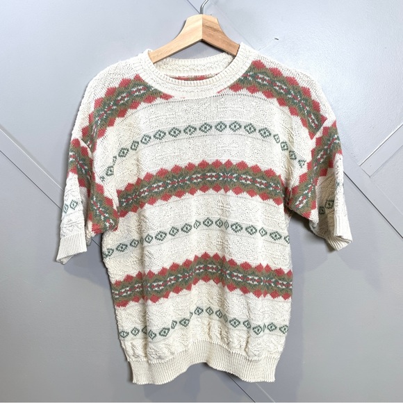 Vintage Women’s Knit Striped Sweater Size Medium - Picture 3 of 7